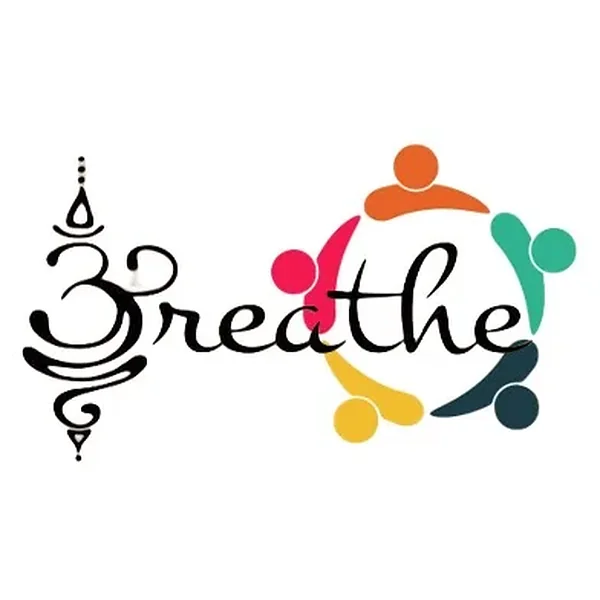 Het woord Breathe omringd door gekleurde figuren die samen een cirkel vormen